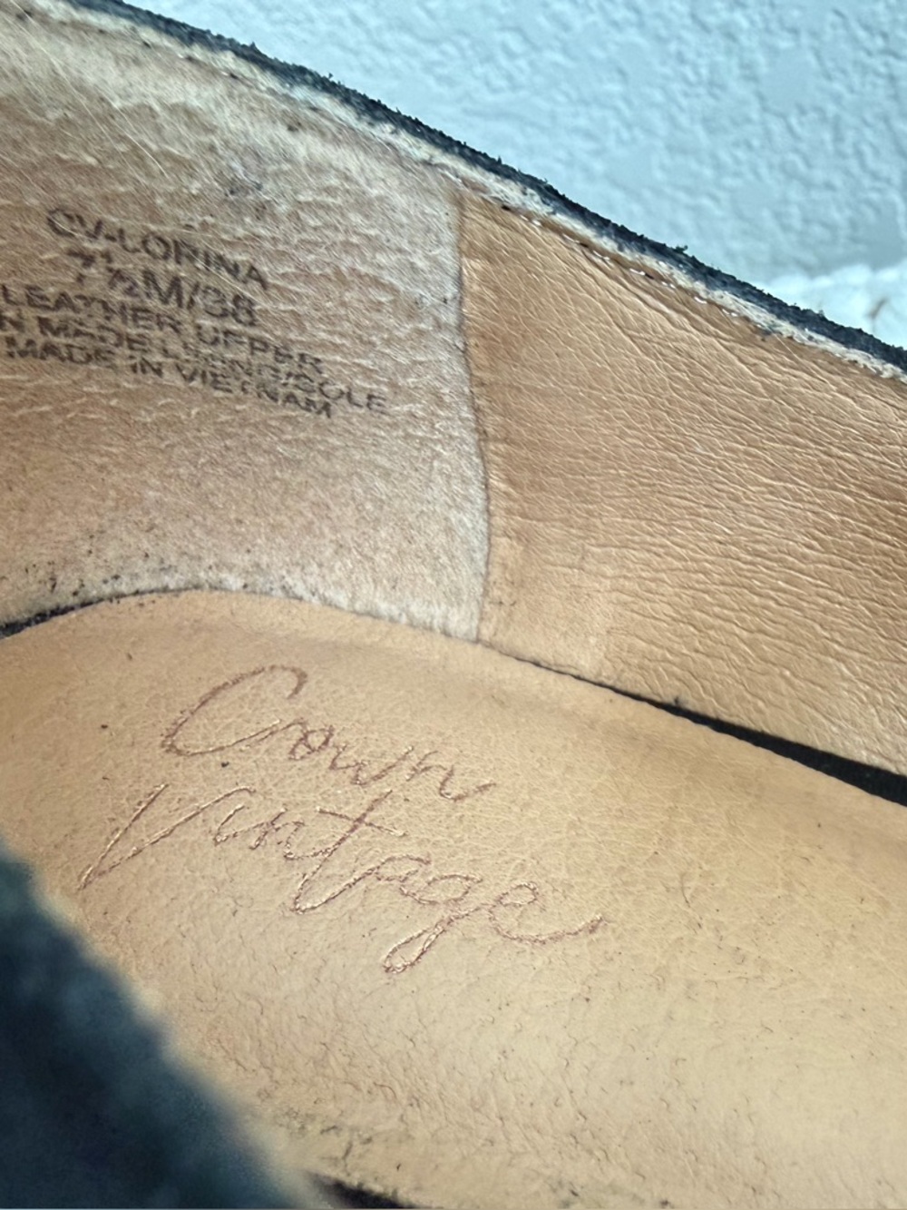 Crown Vintage Black Studded Suede Loafers - Picture 5 of 7